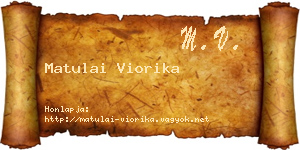 Matulai Viorika névjegykártya